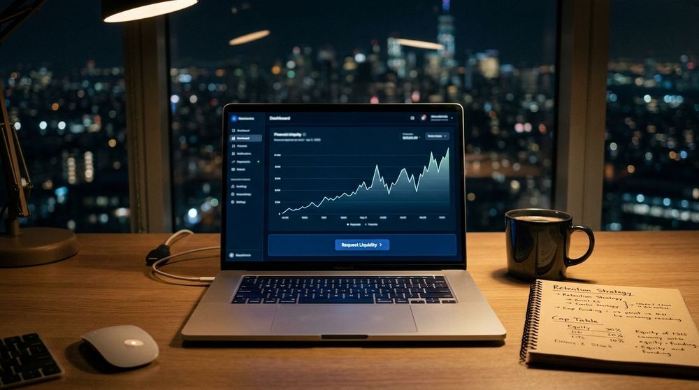 A professional dashboard showing private company stock growth and liquidity options for employees.
