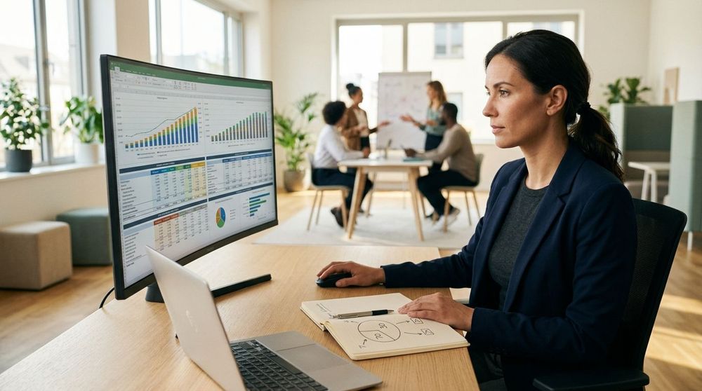 A founder analyzing a financial spreadsheet comparing venture debt and equity dilution for a Series B round.